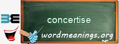 WordMeaning blackboard for concertise